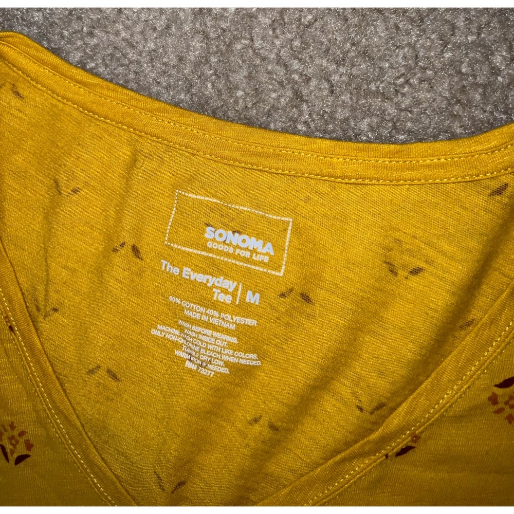 sonoma everyday tee yellow long sleeve shirt size M - Picture 4 of 5